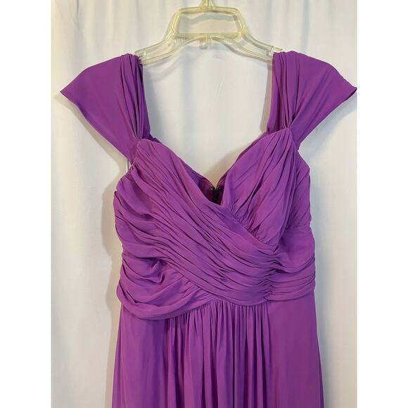 Dessy Collection 2844 Color Orchid-e313 Full Length Ruched Bridesmaid Size 10 - Picture 8 of 10
